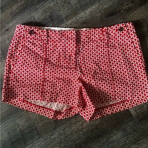 J. Crew Red Geometric High-Waist Women’s Shorts